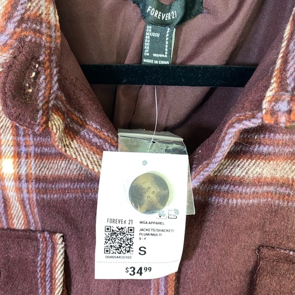 ⭐️FOREVER 21 Plaid Flannel Shacket Shirt Jacket - Picture 6 of 7
